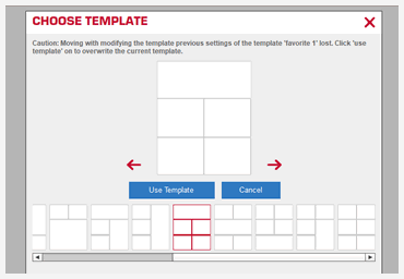 Change display division with template